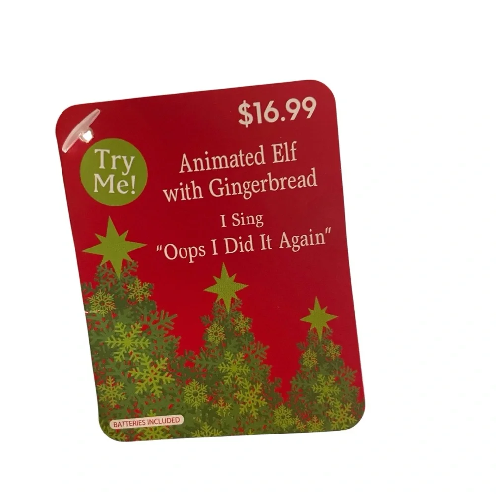 Dan Dee Animated Elf with Gingerbread Plush “Oops‎ I Did it Again”